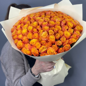 Букет из 101 огненной розы (40 см) в Химках