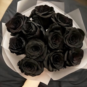 Букет "Черная королева" из 11 черных роз Эквадор (60 см) в Химках