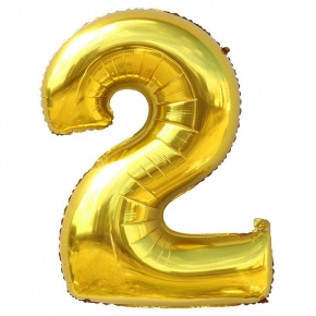 Шар гелиевый цифра 2 (40х102 см) в Химках