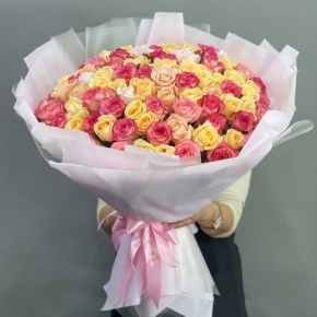 Букет из 101 розы  микс (70 см) в Химках