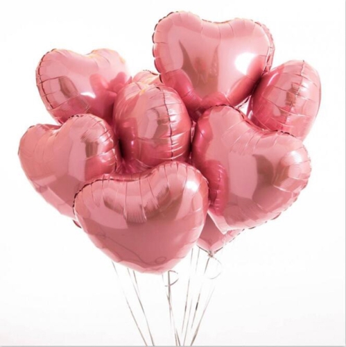 Сердце розовое фольгированный шар с гелием (45 см) в Химках