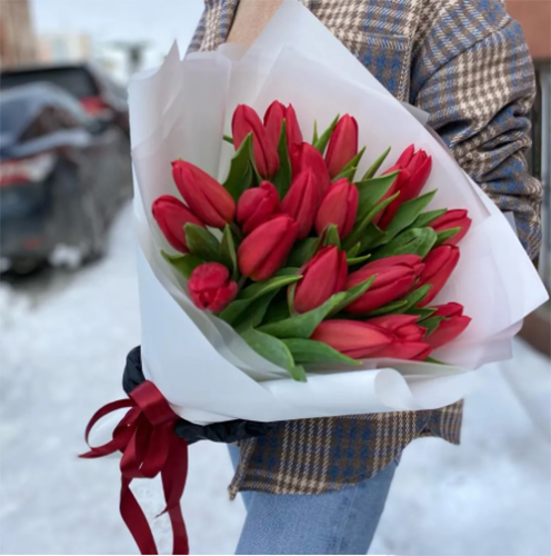 Букет красных тюльпанов в Химках Букет красных тюльпанов в Химках