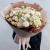 Букет "Шаганэ" из ранункулюсов, хризантем Момоко, озатамнуса, кустовых роз сорта Таня, эустом и гортензий в Химках